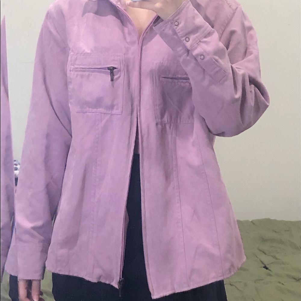 MAUVE PINK SOFT SUEDE JACKET W POCKETS 🎀
